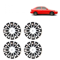 Premium Quality Car Full Wheel Cover Caps Clip Type 13 inches (33.02 cm) (Tracer) (Double Colour Silver-Black) For Accent Viva