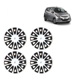 Premium Quality Car Full Wheel Cover Caps Clip Type 13 inches (33.02 cm) (Tracer) (Double Colour Silver-Black) For Eon 1.0L