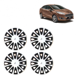Premium Quality Car Full Wheel Cover Caps Clip Type 13 inches (33.02 cm) (Tracer) (Double Colour Silver-Black) For Fiesta