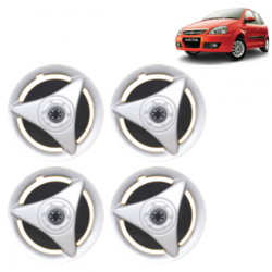 Premium Quality Car Full Wheel Cover Caps Clip Type 13 Inches (ATR) (Double Colour Silver-Black) For Indica V3