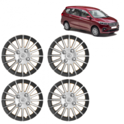 Premium Quality Car Full Wheel Cover Caps Clip Type 13 Inches (Camry A) (Double Colour Silver-Black) For Ertiga