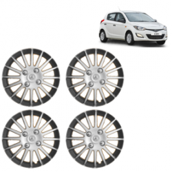 Premium Quality Car Full Wheel Cover Caps Clip Type 13 Inches (Camry A) (Double Colour Silver-Black) For i20