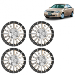 Premium Quality Car Full Wheel Cover Caps Clip Type 13 Inches (Camry A) (Double Colour Silver-Black) For Optra