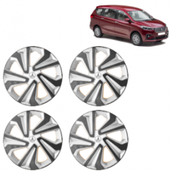 Premium Quality Car Full Wheel Cover Caps Clip Type 13 Inches (Corona B) (Double Colour Silver-Black) For Ertiga