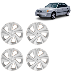 Premium Quality Car Full Wheel Cover Caps Clip Type 13 Inches (Corona) (Silver) For Accent Viva