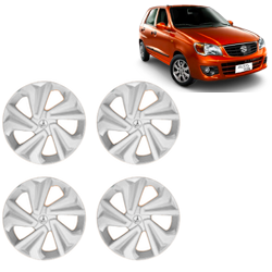 Premium Quality Car Full Wheel Cover Caps Clip Type 13 Inches (Corona) (Silver) For Alto K-10