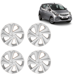 Premium Quality Car Full Wheel Cover Caps Clip Type 13 Inches (Corona) (Silver) For Eon 1.0L