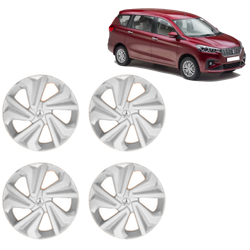 Premium Quality Car Full Wheel Cover Caps Clip Type 13 Inches (Corona) (Silver) For Ertiga