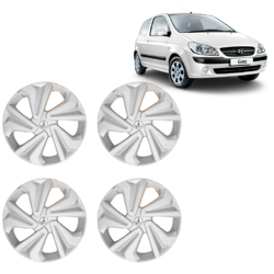 Premium Quality Car Full Wheel Cover Caps Clip Type 13 Inches (Corona) (Silver) For Getz