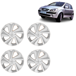 Premium Quality Car Full Wheel Cover Caps Clip Type 13 Inches (Corona) (Silver) For Getz Prime
