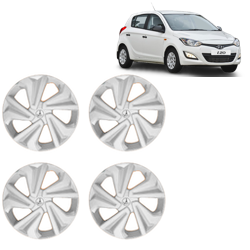 Premium Quality Car Full Wheel Cover Caps Clip Type 13 Inches (Corona) (Silver) For i20