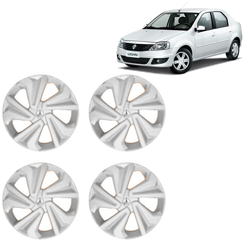 Premium Quality Car Full Wheel Cover Caps Clip Type 13 Inches (Corona) (Silver) For Logan
