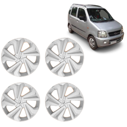 Premium Quality Car Full Wheel Cover Caps Clip Type 13 Inches (Corona) (Silver) For Wagon R Type 2