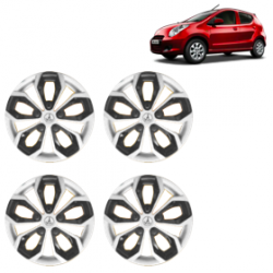 Premium Quality Car Full Wheel Cover Caps Clip Type 13 Inches (Fury) (Double Colour Silver-Black) For A-Star