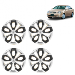 Premium Quality Car Full Wheel Cover Caps Clip Type 13 Inches (Fury) (Double Colour Silver-Black) For Optra
