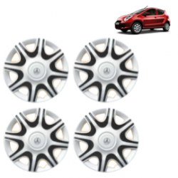 Premium Quality Car Full Wheel Cover Caps Clip Type 13 Inches (Nike A) (Double Colour Silver-Black) For A-Star