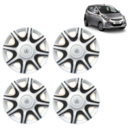 Premium Quality Car Full Wheel Cover Caps Clip Type 13 Inches (Nike A) (Double Colour Silver-Black) For Eon 1.0L