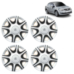 Premium Quality Car Full Wheel Cover Caps Clip Type 13 Inches (Nike A) (Double Colour Silver-Black) For SX4