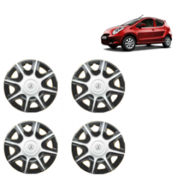 Premium Quality Car Full Wheel Cover Caps Clip Type 13 Inches (Nike B) (Double Colour Silver-Black) For A-Star
