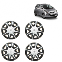 Premium Quality Car Full Wheel Cover Caps Clip Type 13 Inches (Nike B) (Double Colour Silver-Black) For Eon 1.0L