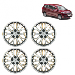 Premium Quality Car Full Wheel Cover Caps Clip Type 13 Inches (Phoenix) (Double Colour Silver-Black) For Ertiga