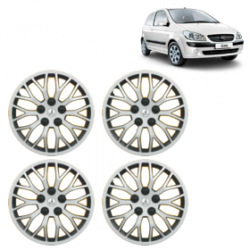 Premium Quality Car Full Wheel Cover Caps Clip Type 13 Inches (Phoenix) (Double Colour Silver-Black) For Getz