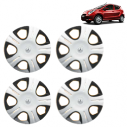 Premium Quality Car Full Wheel Cover Caps Clip Type 13 Inches (Pirus) (Double Colour Silver-Black) For A-Star