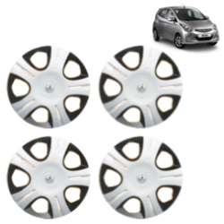 Premium Quality Car Full Wheel Cover Caps Clip Type 13 Inches (Pirus) (Double Colour Silver-Black) For Eon 1.0L