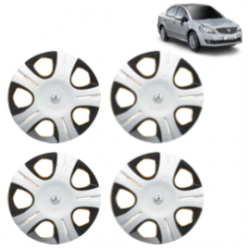 Premium Quality Car Full Wheel Cover Caps Clip Type 13 Inches (Pirus) (Double Colour Silver-Black) For SX4