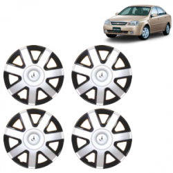 Premium Quality Car Full Wheel Cover Caps Clip Type 13 Inches (PK) (Double Colour Silver-Black) For Optra