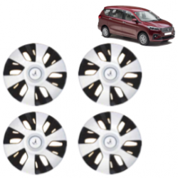 Premium Quality Car Full Wheel Cover Caps Clip Type 13 Inches (Power) (Double Colour Silver-Black) For Ertiga