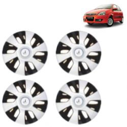 Premium Quality Car Full Wheel Cover Caps Clip Type 13 Inches (Power) (Double Colour Silver-Black) For Indica V3