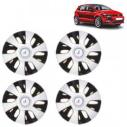 Premium Quality Car Full Wheel Cover Caps Clip Type 13 Inches (Power) (Double Colour Silver-Black) For Polo