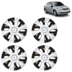 Premium Quality Car Full Wheel Cover Caps Clip Type 13 Inches (Power) (Double Colour Silver-Black) For SX4