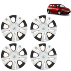 Premium Quality Car Full Wheel Cover Caps Clip Type 13 Inches (Puma D/C) (Double Colour Silver-Black) For Aveo U-Va