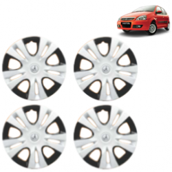 Premium Quality Car Full Wheel Cover Caps Clip Type 13 Inches (Puma D/C) (Double Colour Silver-Black) For Indica V3