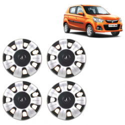 Premium Quality Car Full Wheel Cover Caps Clip Type 13 Inches (Smart) (Double Colour Silver-Black) For Alto K-10 New Model