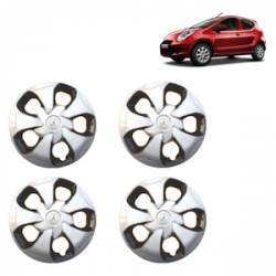 Premium Quality Car Full Wheel Cover Caps Clip Type 13 Inches (Speed) (Double Colour Silver-Black) For A-Star