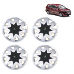 Premium Quality Car Full Wheel Cover Caps Clip Type 13 Inches (Star) (Double Colour Silver-Black) For Ertiga