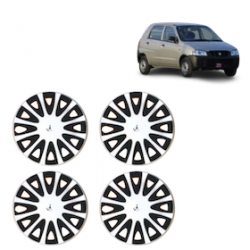 Premium Quality Car Full Wheel Cover Caps Clip Type 13 Inches (Tracer) (Double Colour Silver-Black) For Alto