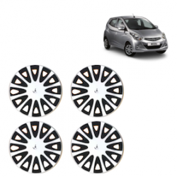Premium Quality Car Full Wheel Cover Caps Clip Type 13 Inches (Tracer) (Double Colour Silver-Black) For Eon 1.0L