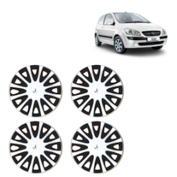 Premium Quality Car Full Wheel Cover Caps Clip Type 13 Inches (Tracer) (Double Colour Silver-Black) For Getz