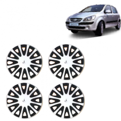 Premium Quality Car Full Wheel Cover Caps Clip Type 13 Inches (Tracer) (Double Colour Silver-Black) For Getz Prime