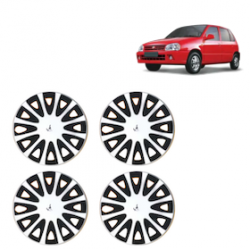 Premium Quality Car Full Wheel Cover Caps Clip Type 13 Inches (Tracer) (Double Colour Silver-Black) For Zen