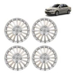 Premium Quality Car Full Wheel Cover Caps Clip Type 14 inches (35.56 cm) (Camry) (Silver) For Etios