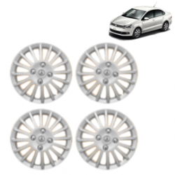 Premium Quality Car Full Wheel Cover Caps Clip Type 14 inches (35.56 cm) (Camry) (Silver) For Vento Type 1