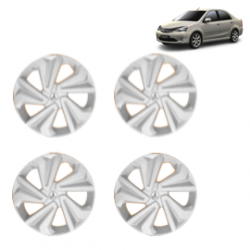 Premium Quality Car Full Wheel Cover Caps Clip Type 14 inches (35.56 cm) (Corona) (Silver) For Etios