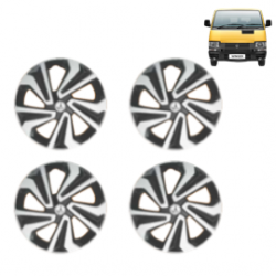 Premium Quality Car Full Wheel Cover Caps Clip Type 14 Inches (Corona A) (Double Colour Silver-Black) For Winger