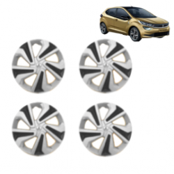 Premium Quality Car Full Wheel Cover Caps Clip Type 14 Inches (Corona C) (Double Colour Silver-Black) For Altroz