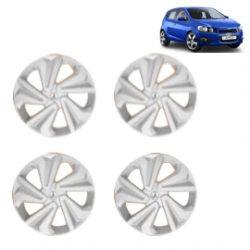 Premium Quality Car Full Wheel Cover Caps Clip Type 14 Inches (Corona) (Silver) For Aveo 1.6 L